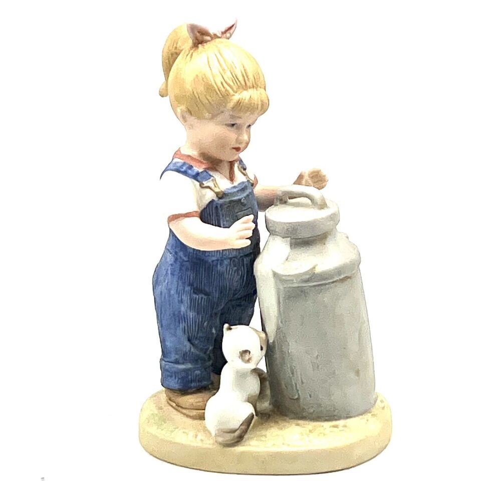 Denim Days by Homco 1985 #1501 Girl with Milk Jug (4-3)